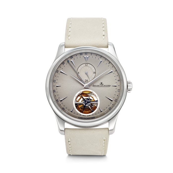 Jaeger-Lecoultre JAEGER-LECOULTRE, IMPRESSIVE PLATINUM DUAL TIME TOURBILLON 'MASTER GRANDE TRADITION' WITH POINTER DATE, REF. Q1666520 / 177.6.34.S
