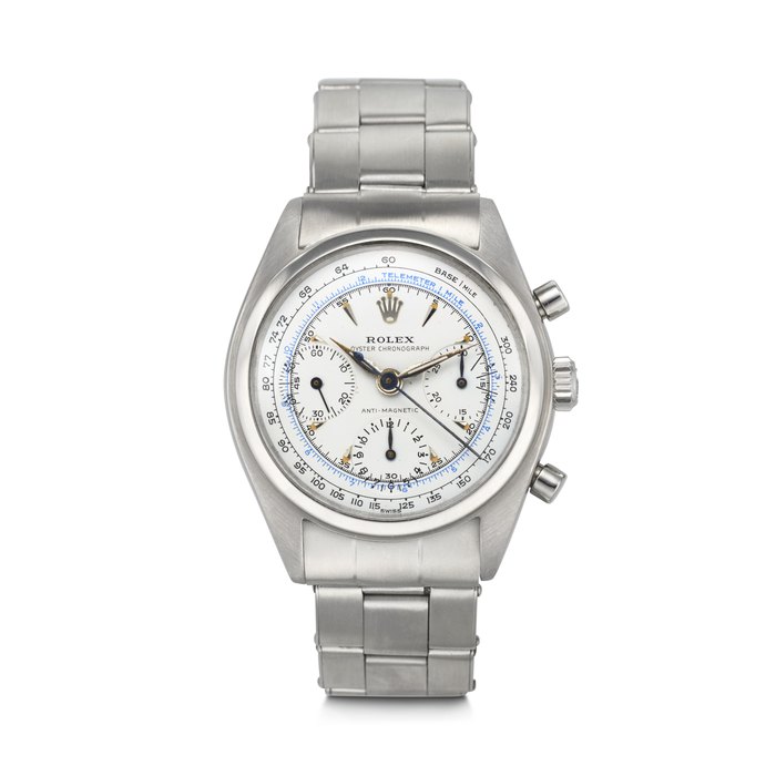 ROLEX, ATTRACTIVE STAINLESS STEEL CHRONOGRAPH 'PRE-DAYTONA', REF. 6034
