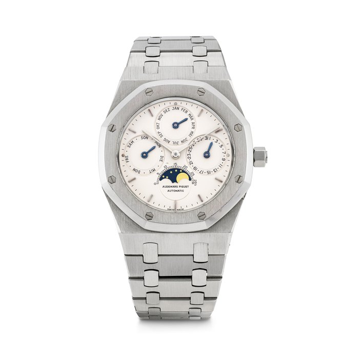 AUDEMARS PIGUET, ROYAL OAK QUANTIEME PERPETUEL MODEL, REF. 25554ST CASE NO. C-19635 AND 142