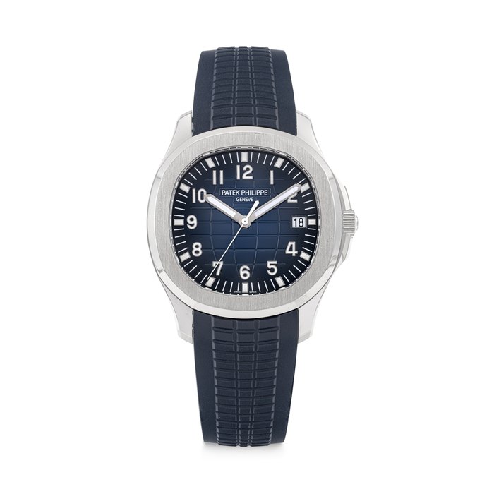 PATEK PHILIPPE. AN 18K WHITE GOLD AUTOMATIC WRISTWATCH WITH SWEEP CENTRE SECONDS AND DATE AQUANAUT MODEL, REF. 5168G-001, MOVEMENT NO. 7'234'946, CASE NO. 6'290'831, CIRCA 2019