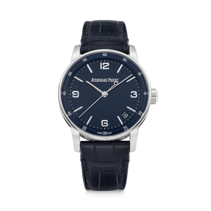 AUDEMARS PIGUET. AN 18K WHITE GOLD AUTOMATIC WRISTWATCH WITH SWEEP CENTRE SECONDS AND DATE CODE 11.59 MODEL, REF. 15210BC, CASE NO. K10863