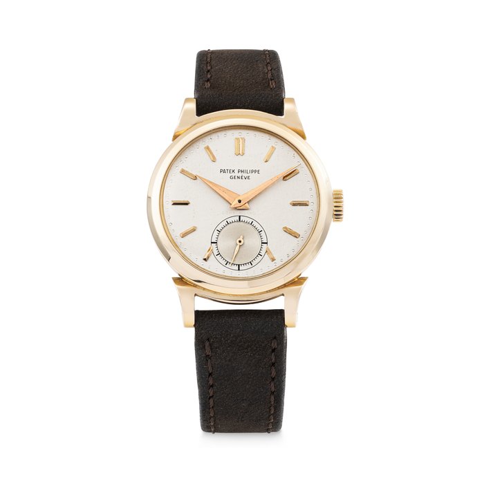 PATEK PHILIPPE. A RARE 18K PINK GOLD WRISTWATCH WITH SCROLL LUGS REF. 1491, MOVEMENT NO. 967'785, CASE NO. 662'671, MANUFACTURED IN 1951