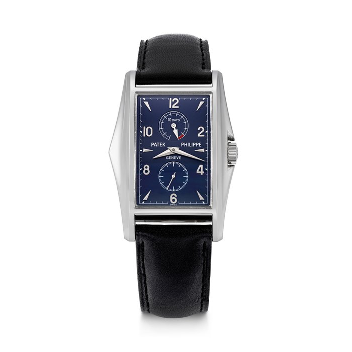 PATEK PHILIPPE. A VERY RARE 18K WHITE GOLD LIMITED EDITION RECTANGULAR WRISTWATCH WITH TEN DAY POWER RESERVE, MADE TO COMMEMORATE THE MILLENIUM REF. 5100G-001, MOVEMENT NO. 3'201'642, CASE NO. 4'098'900, CIRCA 2000