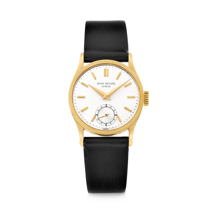 PATEK PHILIPPE. AN 18K GOLD WRISTWATCH CALATRAVA MODEL, REF. 96J, MOVEMENT NO. 723'274, CASE NO. 306'807, MANUFACTURED IN 1954