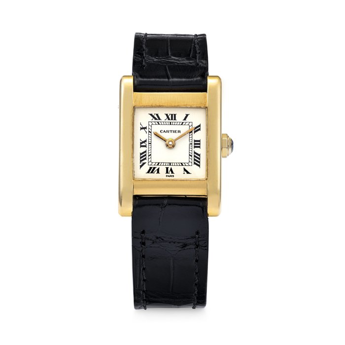 Cartier CARTIER. AN 18K GOLD RECTANGULAR WRISTWATCH TANK NORMALE MODEL, CASE NO. 780'930'125, CIRCA 1980, Price & Market Data