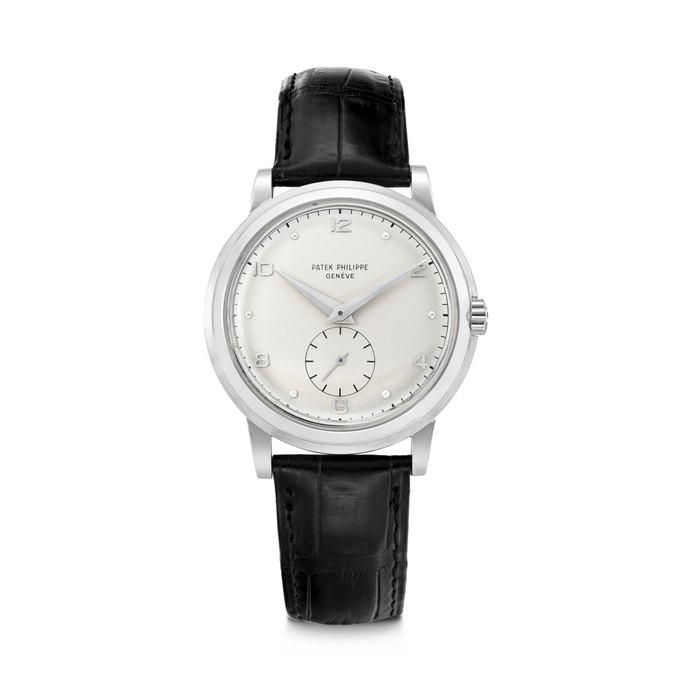 PATEK PHILIPPE. A VERY RARE PLATINUM AUTOMATIC WRISTWATCH REF. 2552P, MOVEMENT NO. 760'304, CASE NO. 688'393, MANUFACTURED IN 1953