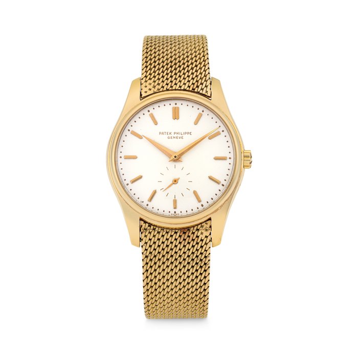PATEK PHILIPPE. AN 18K PINK GOLD AUTOMATIC WRISTWATCH WITH ENAMEL DIAL AND BRACELET REF. 2526, MOVEMENT NO. 763'660, CASE NO. 696'053, MANUFACTURED IN 1956