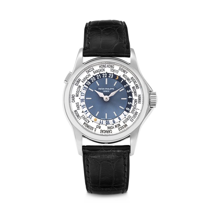 PATEK PHILIPPE. A PLATINUM AUTOMATIC WORLD TIME WRISTWATCH REF. 5110P-001, MOVEMENT NO. 3'206'966, CASE NO. 4'108'838, CIRCA 2001