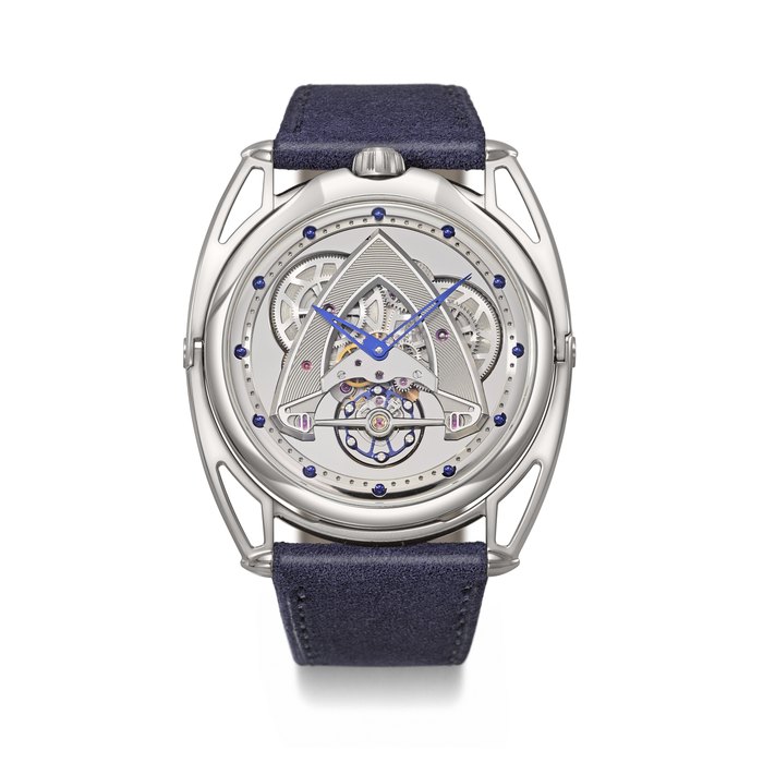 DE BETHUNE. A RARE AND EXTREMELY ATTRACTIVE MIRROR-POLISHED TITANIUM LIMITED EDITION LIGHTWEIGHT WRISTWATCH WITH ‘FLOATING LUGS’ 'STEEL WHEELS' MODEL, REF. DB28XPSWTIS1, NO. 9⁄25, CIRCA 2023