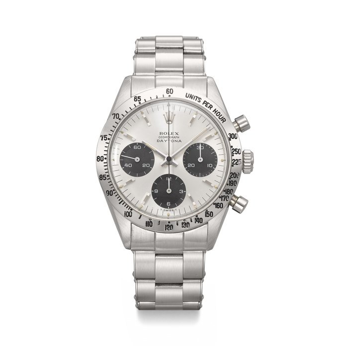 Rolex ROLEX. A RARE AND HIGHLY ATTRACTIVE STAINLESS STEEL CHRONOGRAPH WRISTWATCH WITH BRACELET DAYTONA MODEL, REF. 6239, CASE. 1'626'291, CIRCA 1967 · 6239