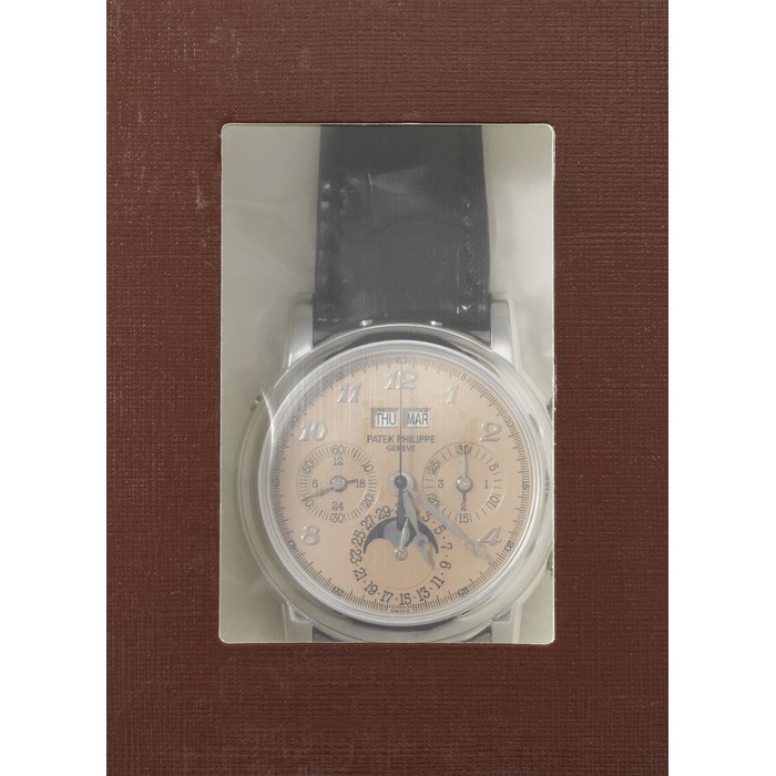 PATEK PHILIPPE. AN EXCEEDINGLY RARE AND HIGHLY ATTRACTIVE PLATINUM SPECIAL EDITION PERPETUAL CALENDAR CHRONOGRAPH WRISTWATCH WITH MOON PHASES, 24-HOUR, LEAP YEAR INDICATION AND BREGUET NUMERALS, MADE FOR THE NEW OPENING OF THE GENEVA SALON IN 2006 REF. 3970EP-038, MOVEMENT NO. 3'048'462, CASE NO. 4'279'358, CIRCA 2007