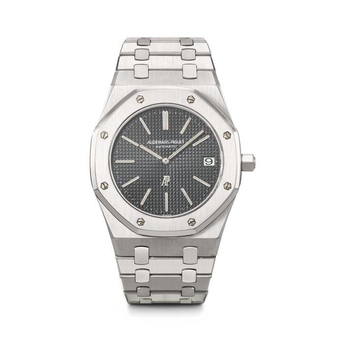 AUDEMARS PIGUET. AN ICONIC STAINLESS STEEL AUTOMATIC WRISTWATCH WITH DATE AND BRACELET ROYAL OAK 'B SERIES' MODEL, REF. 5402ST, NO. B 1915, CIRCA 1976