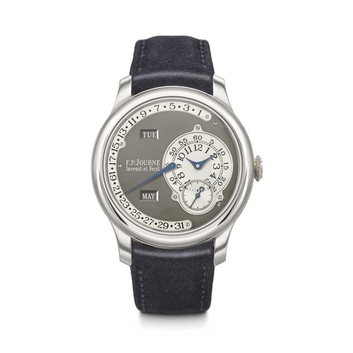 F.P. JOURNE. AN IMPORTANT PLATINUM LIMITED EDITION AUTOMATIC ANNUAL CALENDAR WRISTWATCH WITH RETROGRADE DATE OCTA CALENDRIER RUTHENIUM MODEL, NO. 80⁄99-04Q, CIRCA 2004