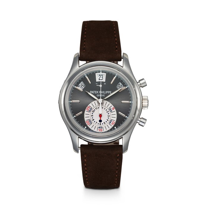 PATEK PHILIPPE, REF. 5960P-001, A FINE AND ATTRACTIVE PLATINUM AUTOMATIC ANNUAL CALENDAR CHRONOGRAPH WRISTWATCH CASE NUMBER: 4’444’029, MOVEMENT NUMBER: 3’501’770