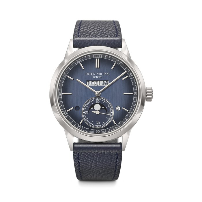 PATEK PHILIPPE. AN ELEGANT AND INNOVATIVE PLATINUM AUTOMATIC LINEAR PERPETUAL CALENDAR WRISTWATCH WITH MOON PHASES, LEAP YEAR AND DAY/NIGHT INDICATON REF. 5236P-001, MOVEMENT NO. 7'518'043, CASE NO. 6'600'987, CIRCA 2023