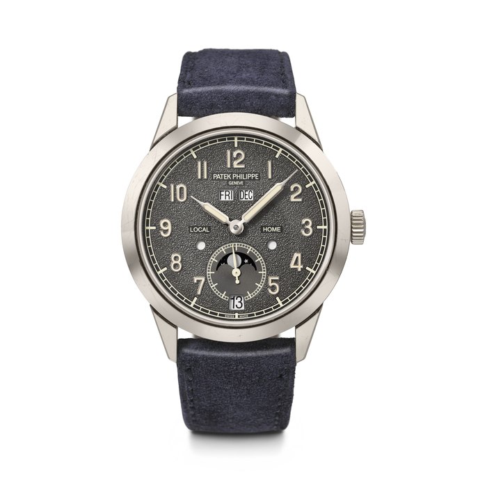 PATEK PHILIPPE. A COVETED 18K WHITE GOLD AUTOMATIC ANNUAL CALENDAR DUAL TIME WRISTWATCH WITH MOON PHASES AND DAY/NIGHT INDICATION REF. 5326G-001, MOVEMENT NO. 7'578'155, CASE NO. 6'635'579, CIRCA 2023