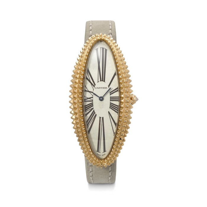 CARTIER. AN UNUSUAL 18K PINK GOLD CURVED WRISTWATCH BAIGNOIRE ALLONGÉE MODEL, REF. WGBA0010, CASE NO. 4160732804ZX, CIRCA 2020