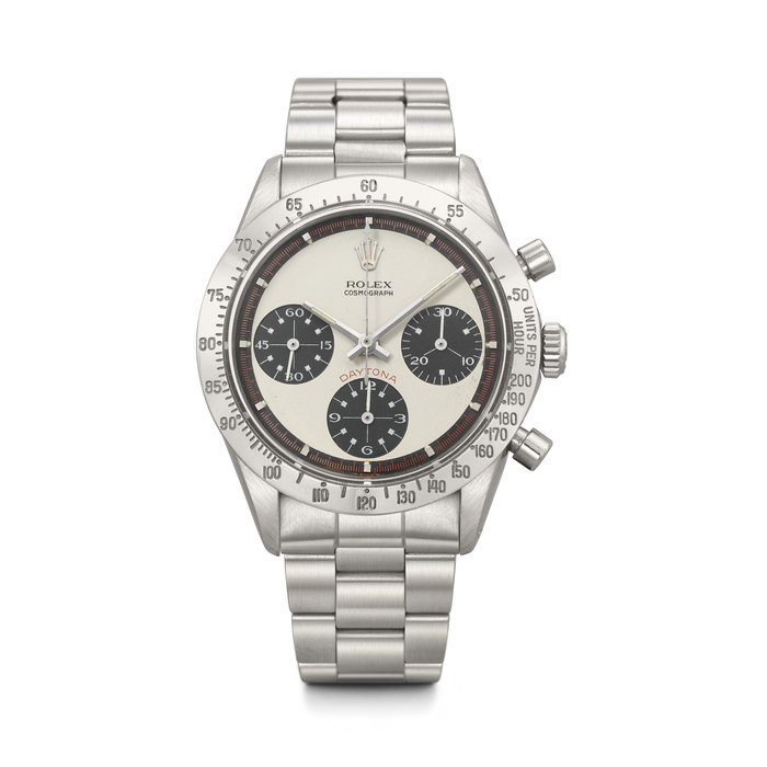 Rolex ROLEX. A VERY RARE AND ICONIC STAINLESS STEEL CHRONOGRAPH WRISTWATCH WITH 'PAUL NEWMAN' DIAL AND BRACELET DAYTONA 'PAUL NEWMAN' MODEL, REF. 6239, CASE NO. 1'781'568, CIRCA 1968 · 6239