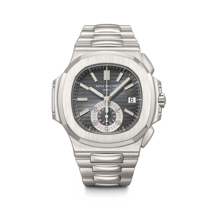PATEK PHILIPPE. A SPORTY AND ATTRACTIVE STAINLESS STEEL AUTOMATIC FLYBACK CHRONOGRAPH WRISTWATCH WITH DATE AND BRACELET NAUTILUS MODEL, REF. 5980/1A-001, MOVEMENT NO. 4'041'519, CASE NO. 4'517'083, CIRCA 2009