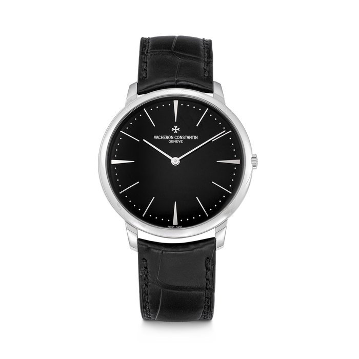 Vacheron Constantin VACHERON CONSTANTIN. A RARE 18K WHITE GOLD LIMITED EDITION WRISTWATCH WITH BLACK DIAL PATRIMONY MODEL, REF. 81180/000G, MOVEMENT NO. 5’159’149, CASE NO. 1’148’293 AND NO. 7, MANUFACTURED IN 2007