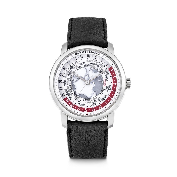Vacheron Constantin VACHERON CONSTANTIN. A UNIQUE PLATINUM AUTOMATIC WORLDTIME WRISTWATCH WITH CENTRE SWEEP SECONDS, 24 HOUR DISPLAY AND CHAMPLEVÉ ENAMEL DIAL, MADE FOR ONLY WATCH 2013 PATRIMONY TRADITIONELLE WORLDTIME MODEL, REF. 86060⁄ 0009-9894, MOVEMENT NO. 5’244’244, CASE NO. 1’242’372, CIRCA 2013