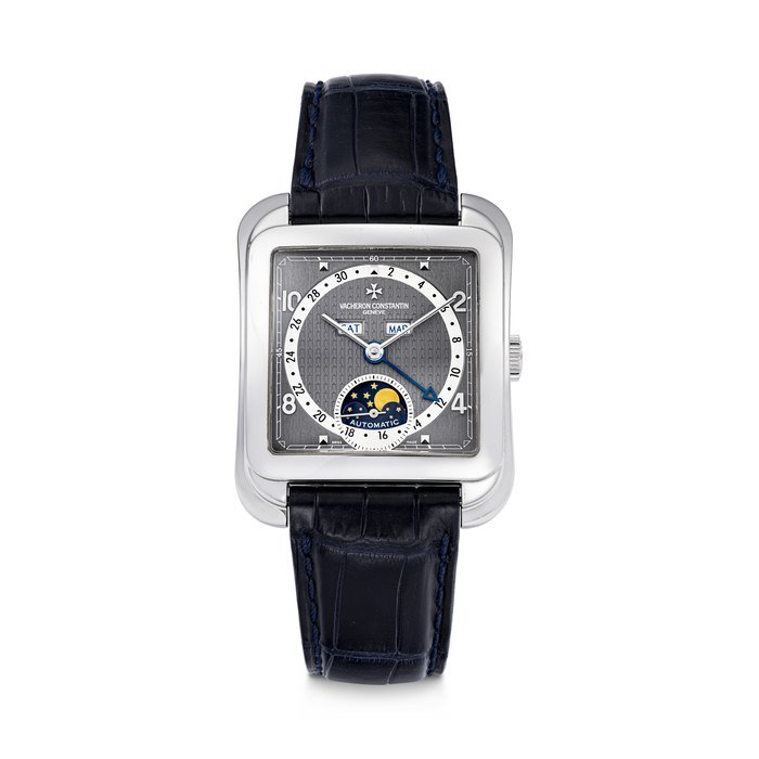 Vacheron Constantin VACHERON CONSTANTIN. A RARE PLATINUM LIMITED EDITION AUTOMATIC TRIPLE CALENDAR WRISTWATCH WITH MOON PHASES HISTORIQUES TOLEDO MODEL, REF. 47300/000P-9067, MOVEMENT NO. 947259, CASE NO. 778305 AND NO.9, MANUFACTURED IN 2003