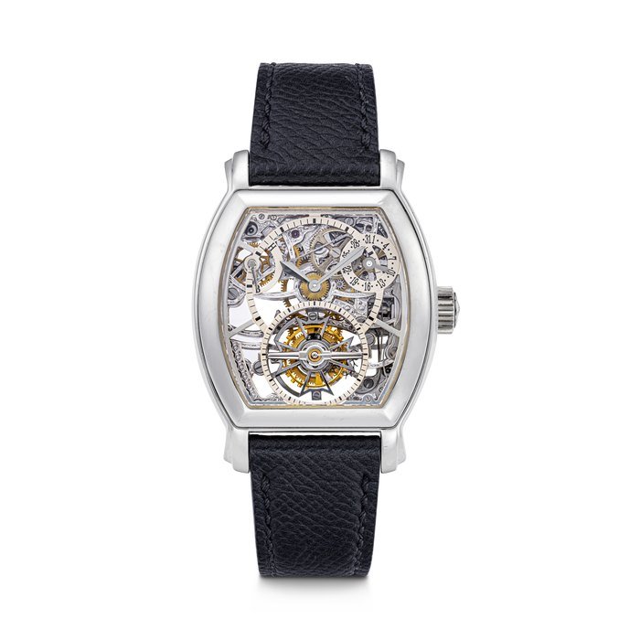 Vacheron Constantin VACHERON CONSTANTIN. A PLATINUM SKELETONISED TOURBILLON WRISTWATCH WITH DATE AND POWER RESERVE MALTE MODEL, REF. 30066, CASE NO. 739'602, MANUFACTURED IN 2001