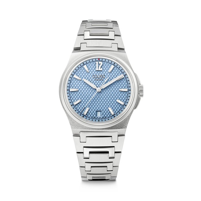 CZAPEK. A STAINLESS STEEL AUTOMATIC WRISTWATCH WITH SWEEP CENTRE SECONDS, DATE AND BRACELET ANTARCTIQUE COLLECTION, PASSAGE DE DRAKE GLACIER BLUE MODEL, CASE NO. 14'801, MANUFACTURED IN 2024