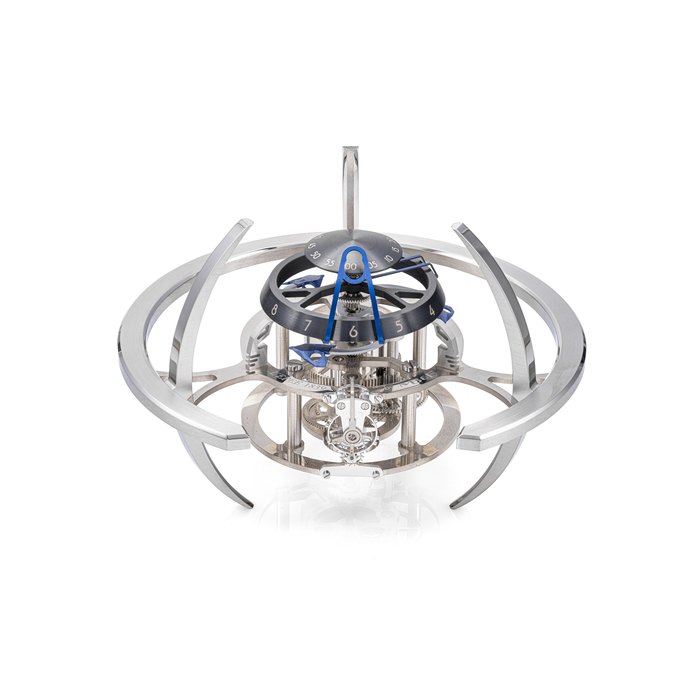  MB&F X L’EPÉE 1839. A RARE AND FUTURISTIC STAINLESS STEEL SKELETONISED LIMITED EDITION DESK CLOCK WITH THREE ANIMATED SPACECRAFTS ORBITING AT FIVE-MINUTE INTERVALS STARFLEET EXPLORER MODEL, REF. 7616000⁄141, CASE NO. 36'832, CIRCA 2020, Price & Market Data