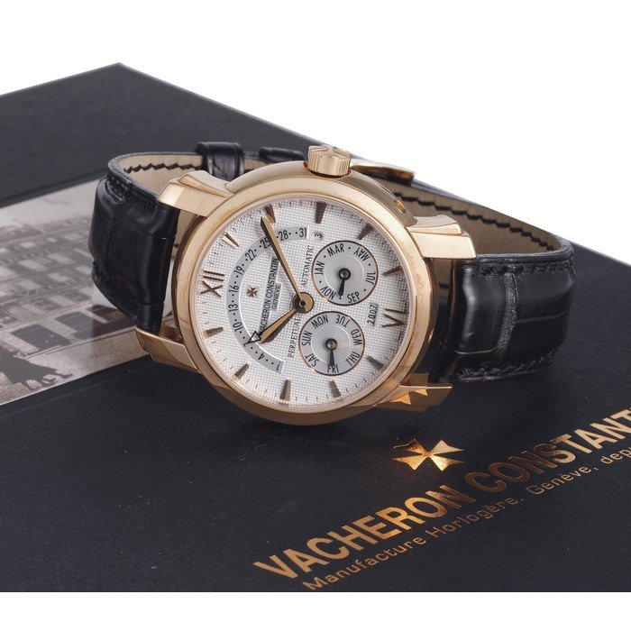 Vacheron Constantin VACHERON CONSTANTIN. A FINE 18K PINK GOLD AUTOMATIC PERPETUAL CALENDAR CHRONOGRAPH WRISTWATCH WITH RETROGRADE DATE SIGNED VACHERON CONSTANTIN, GENEVE, PERPETUAL AUTOMATIC, MALTE MODEL, MOVEMENT NO. 948539, CASE NO. 1133622, REF. 47031, MANUFACTURED IN 2007