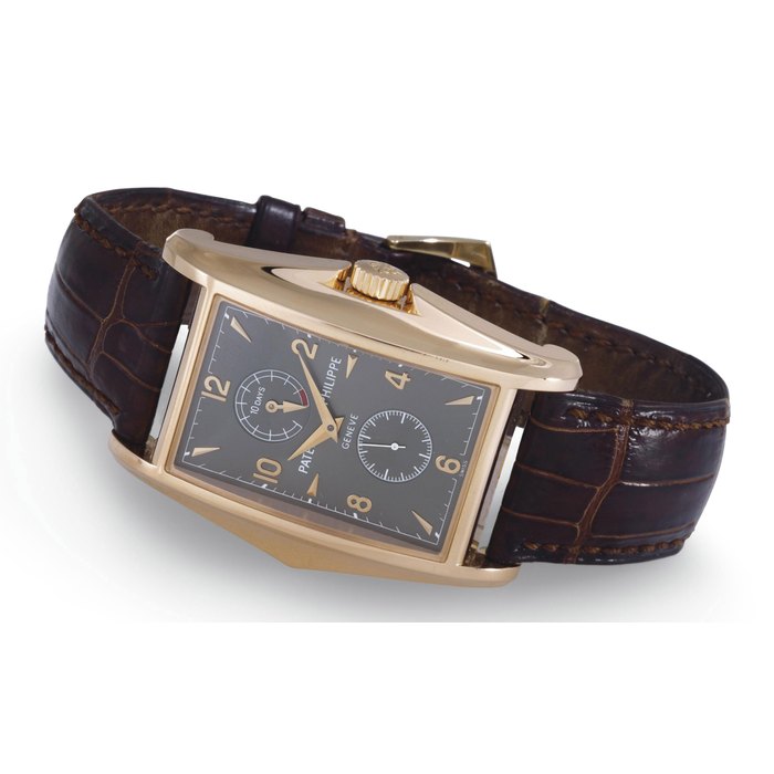 PATEK PHILIPPE. A RARE LIMITED EDITION 18K PINK GOLD 10-DAY WRISTWATCH WITH POWER RESERVE SIGNED PATEK PHILIPPE, GENEVE, 10-DAY, MOVEMENT NO. 3201852, CASE NO. 4124313, REF 5100, MANUFACTURED IN 1999