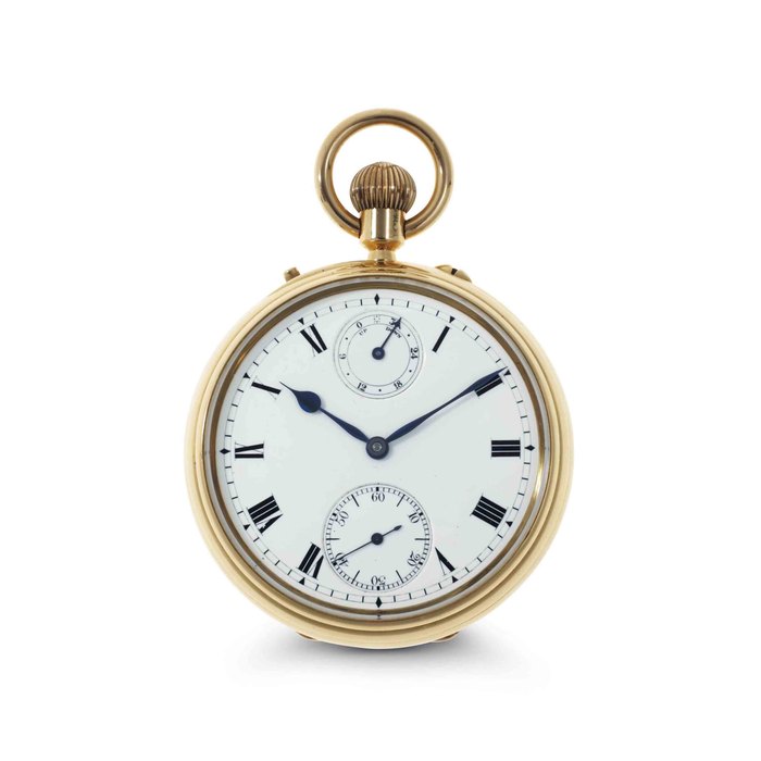 S. Smith & Sons S. Smith & Sons. An Extremely Fine And Rare 18k Gold Openface Keyless Lever Pocket Watch With One Minute Tourbillon, Up and Down Indicator and Class A Kew Certificate SIGNED S. SMITH & SONS LTD., TRAFALGAR SQUARE, LONDON, MAKERS TO THE ADMIRALTY & TO THE INDIAN GOVERNMENT, NO. 312-21, CASE STAMPED WITH LONDON DATE LETTER FOR 1913, Price & Market Data