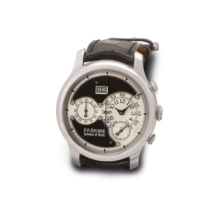 F. P. Journe. A Fine And Rare Limited Edition Platinum Automatic Flyback Chronograph Wristwatch With Date And Ruthenium Movement SIGNED F. P. JOURNE, OCTA CHRONOGRAPHE, NO. 65/99-02C, CIRCA 2005