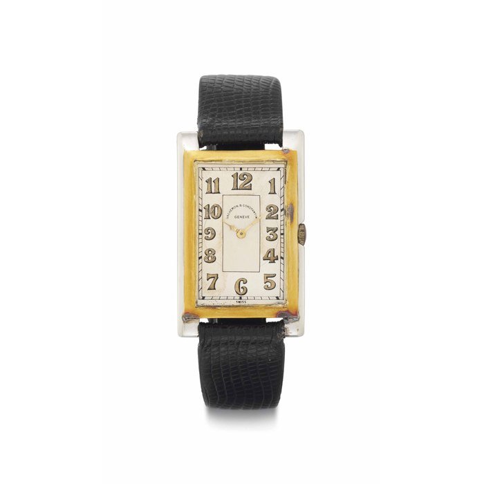 Vacheron Constantin Vacheron Constantin. A Fine and Unusual Oversized 18k Two-Tone Rectangular-Shaped Wristwatch SIGNED VACHERON & CONSTANTIN, GENEVE, MOVEMENT NO. 414'241, CASE NO. 257'546, MANUFACTURED IN 1931
