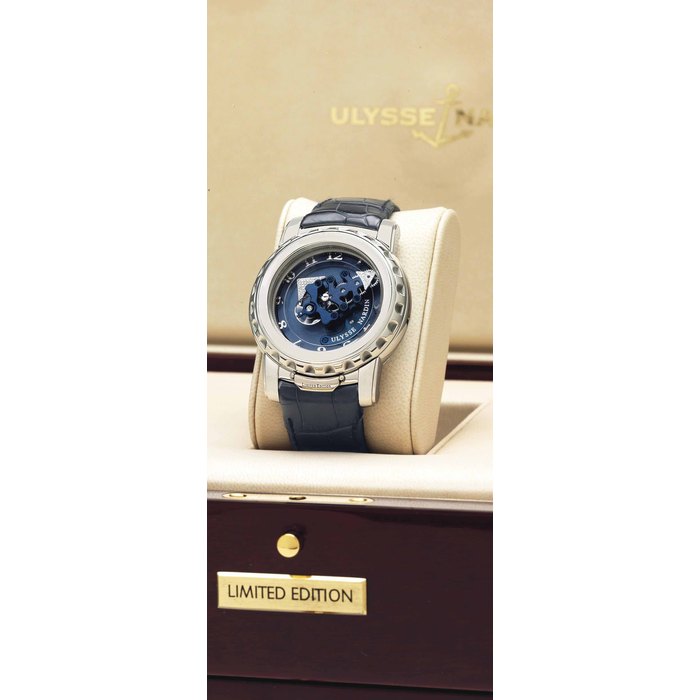 Ulysse Nardin. A Limited Edition Platinum Tourbillon Wristwatch with Dual Ulysse Escapement and Diamond-Set Hands SIGNED ULYSSE NARDIN, NO. 05/28, THE FREAK DIAMONSIL MODEL, REF. 029-89, CIRCA 2009