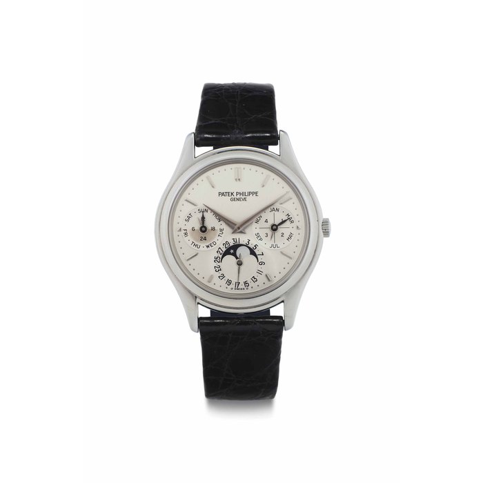 Patek Philippe. A Fine and Rare Platinum Automatic Perpetual Calendar Wristwatch with Moon Phases SIGNED PATEK PHILIPPE, GENÈVE, REF. 3940, FIRST SERIES, MOVEMENT NO. 3'127'971, CASE NO. 4'283'267, MANUFACTURED IN 2005