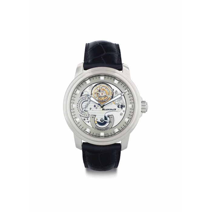 Blancpain Blancpain. A Fine Limited Edition Platinum Automatic Tourbillon Wristwatch with Date SIGNED BLANCPAIN, CARROUSEL, NO. 11/288, CIRCA 2011, Price & Market Data