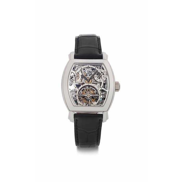Vacheron Constantin Vacheron Constantin. A Fine and Rare Platinum Skeletonized Tourbillon Wristwatch with Date and Power Reserve SIGNED VACHERON CONSTANTIN, GENEVE, MALTE MODEL, REF. 30066-67, MOVEMENT NO. 977'118, CASE NO. 805'741, MANUFACTURED IN 2005