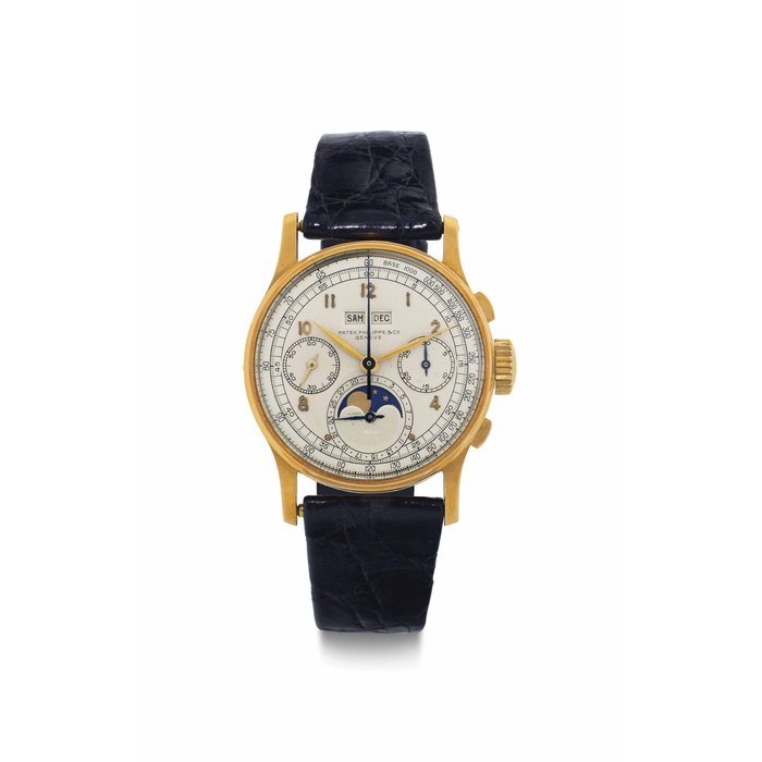 Patek Philippe Patek Philippe. A Very Fine and Rare 18k Gold Perpetual Calendar Chronograph Wristwatch with Moon Phases SIGNED PATEK PHILIPPE, GENÈVE, REF. 1518, MOVEMENT NO. 863'712, CASE NO. 644'109, MANUFACTURED IN 1946 · 1518