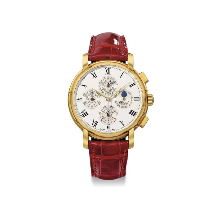 CHOPARD, REF. 36/1224, CHRONOGRAPHE QUANTIEME PERPETUEL YELLOW GOLD MANUALLY-WOUND PERPETUAL CALENDAR CHRONOGRAPH WRISTWATCH WITH MOON PHASES, LIMITED EDITION OF 50 NO. 11/50, MOVEMENT 2654269, MANUFACTURED IN 1993