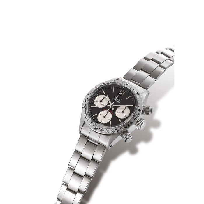 Rolex ROLEX, COSMOGRAPH DAYTONA, REF. 6265 STAINLESS STEEL MANUALLY-WOUND CHRONOGRAPH WRISTWATCH WITH BRACELET CASE NO. 3731270, CIRCA 1972 · 6265
