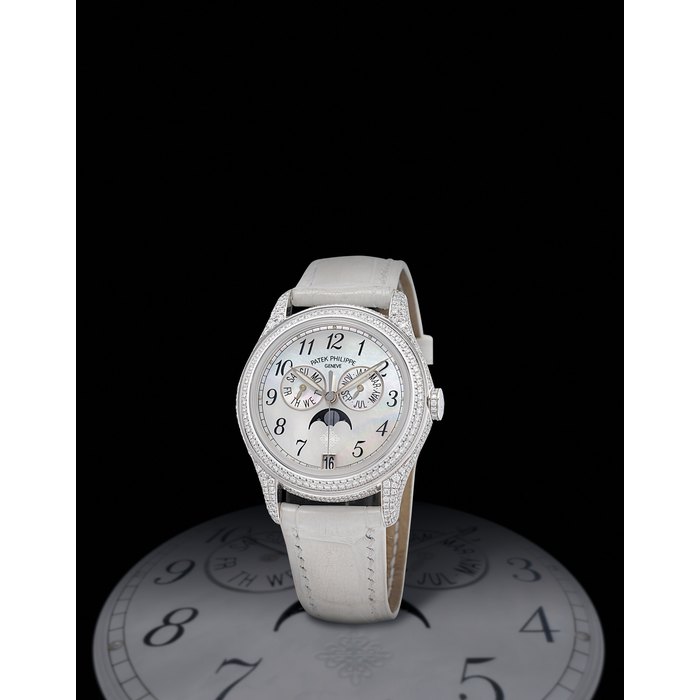 PATEK PHILIPPE, REF. 4937G WHITE GOLD AND DIAMOND-SET AUTOMATIC ANNUAL CALENDAR WRISTWATCH WITH MOTHER-OF-PEARL DIAL MOVEMENT 3582015, CASE 4386532, MANUFACTURED IN 2007