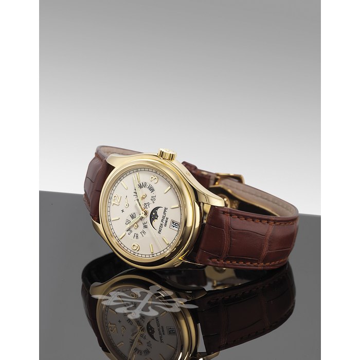 PATEK PHILIPPE, REF. 5146J YELLOW GOLD AUTOMATIC ANNUAL CALENDAR WRISTWATCH WITH MOON PHASES AND POWER RESERVE INDICATION MOVEMENT 3606001 , CASE 4367596, CIRCA 2008
