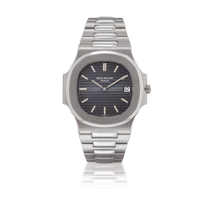 PATEK PHILIPPE, NAUTILUS, REF. 3700/1A STAINLESS STEEL AUTOMATIC BRACELET WATCH WITH DATE AND ORIGINAL CORK BOX MOVEMENT 1309933, CASE 540801, MANUFACTURED IN 1981