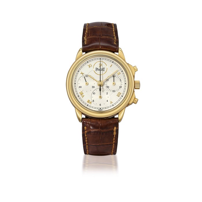 PIAGET, REF. 15978, GOUVERNEUR YELLOW GOLD MANUALLY-WOUND CHRONOGRAPH WRISTWATCH MOVEMENT 4410121, CASE 573534, MANUFACTURED IN 1992