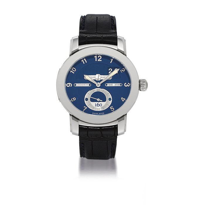 ULYSSE NARDIN, CHRONOMETER, 1846-2006 WHITE GOLD OVAL AUTOMATIC WRISTWATCH WITH DATE, LIMITED EDITION OF 500 NO. 098/500, CIRCA 2006