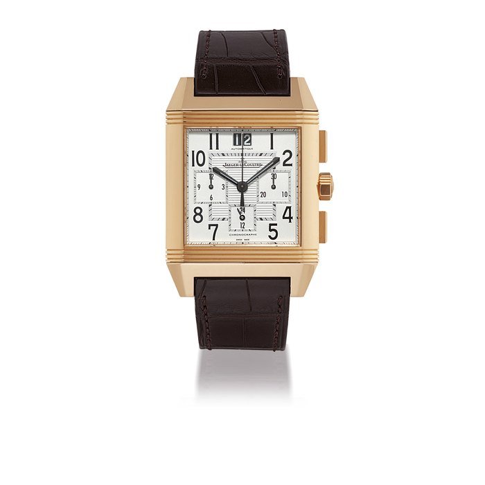 Jaeger-Lecoultre JAEGER-LECOULTRE, REVERSO SQUADRA CHRONOGRAPH LARGE PINK GOLD AUTOMATIC CHRONOGRAPH REVERSIBLE WRISTWATCH WITH DATE CIRCA 2007