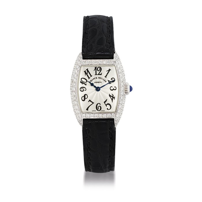 FRANCK MULLER, CINTRÉE CURVEX MINI LADY'S WHITE GOLD AND DIAMOND-SET QUARTZ WRISTWATCH NO. 412, CIRCA 2000