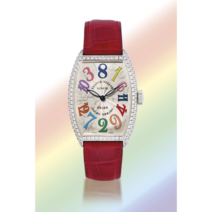 FRANCK MULLER, CRAZY HOURS COLOR DREAMS WHITE GOLD AND DIAMOND-SET AUTOMATIC WRISTWATCH NO. 89, CIRCA 2006