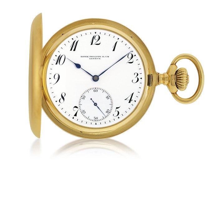 PATEK PHILIPPE YELLOW GOLD HUNTER CASE KEYLESS LEVER POCKET WATCH MOVEMENT 132'755, CASE 245'148, MANUFACTURED IN 1906